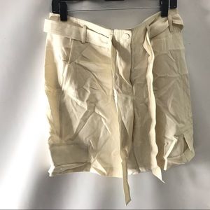 Helmut Lang Womens Duppioni Cargo Silk Bermuda Short Size 2 Off White New